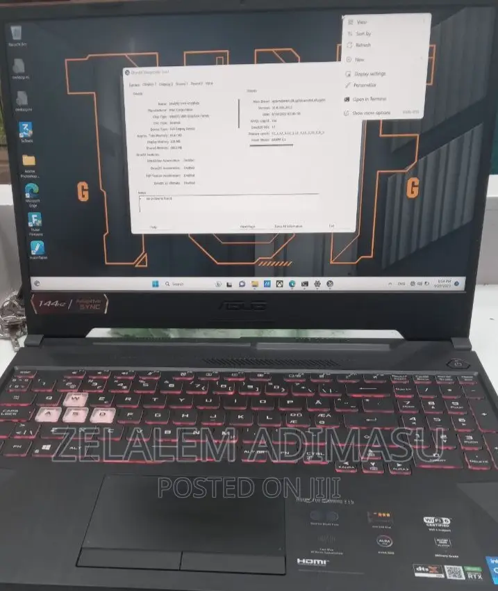 New Laptop Asus TUF Gaming A15 16GB Intel Core I5 SSD 512GB