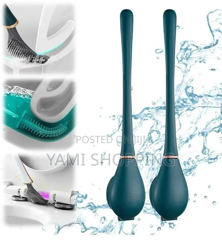 Wall-Mounted Toilet Cleaning Brush With Brush Holder