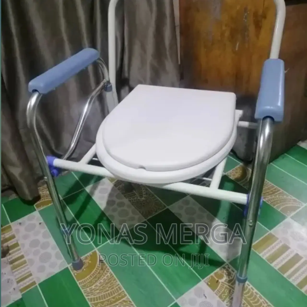 Drive Medical Steel Folding Deep Seat Bedside Commode, White