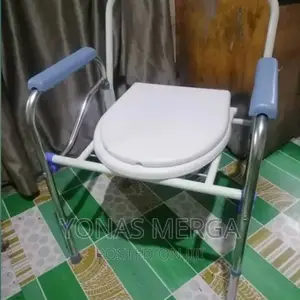 Drive Medical Steel Folding Deep Seat Bedside Commode, White