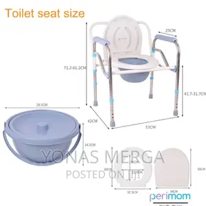 Medical Folding Steel Bedside Commode Easily Opens and Folds