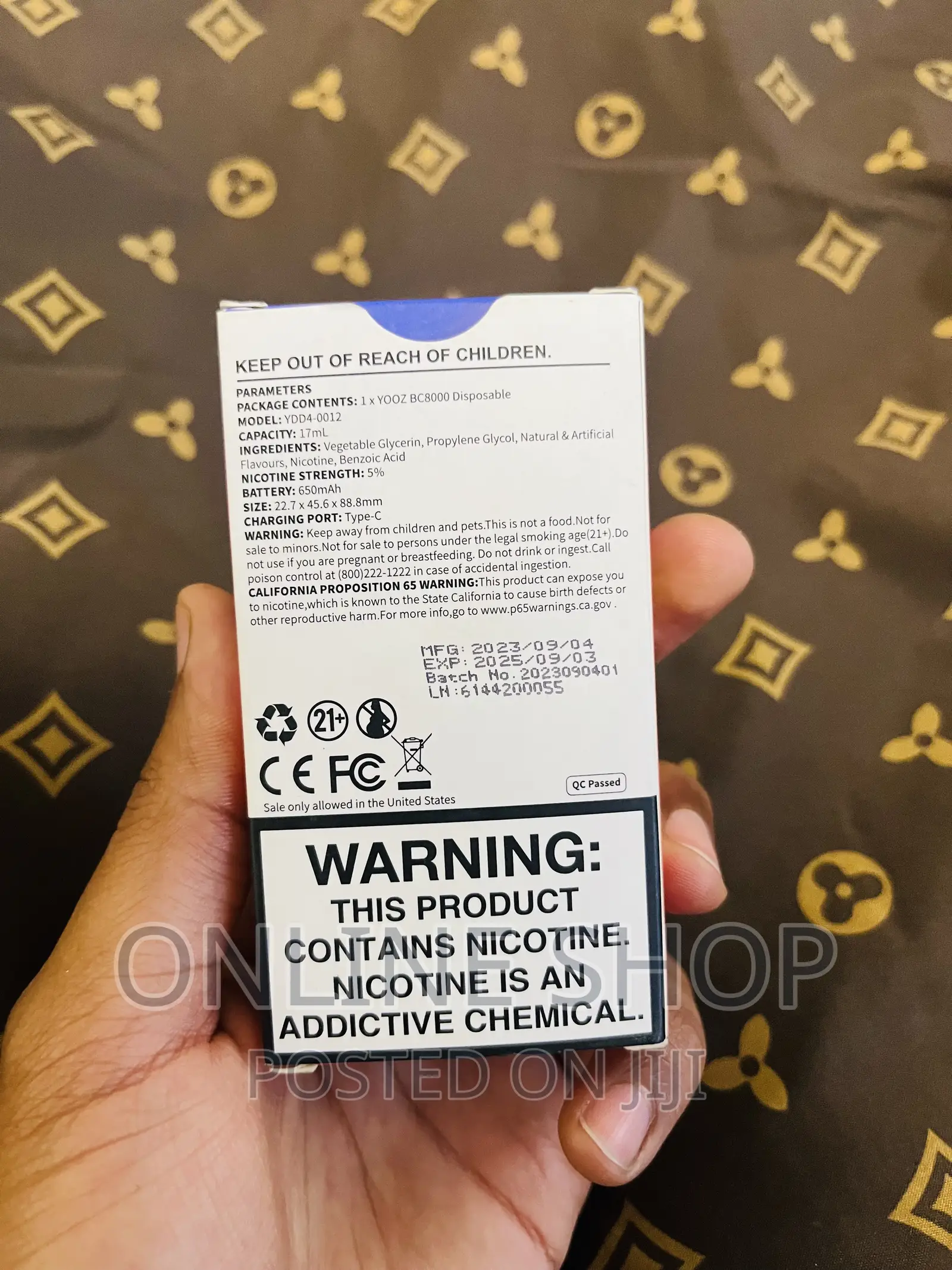 Yooz Bc8000 Puffs Miami Mint Flavor Vape Pod Disposable