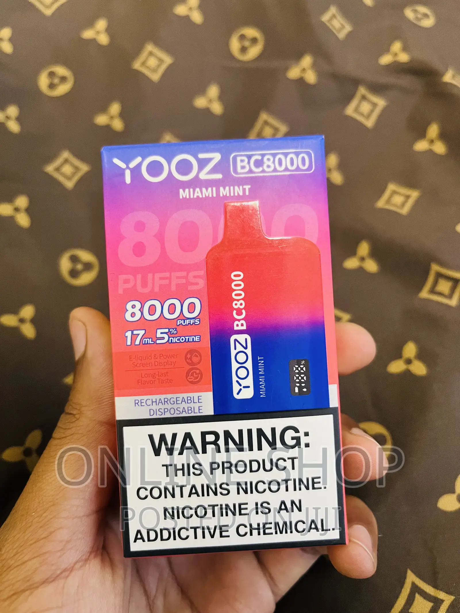 Yooz Bc8000 Puffs Miami Mint Flavor Vape Pod Disposable
