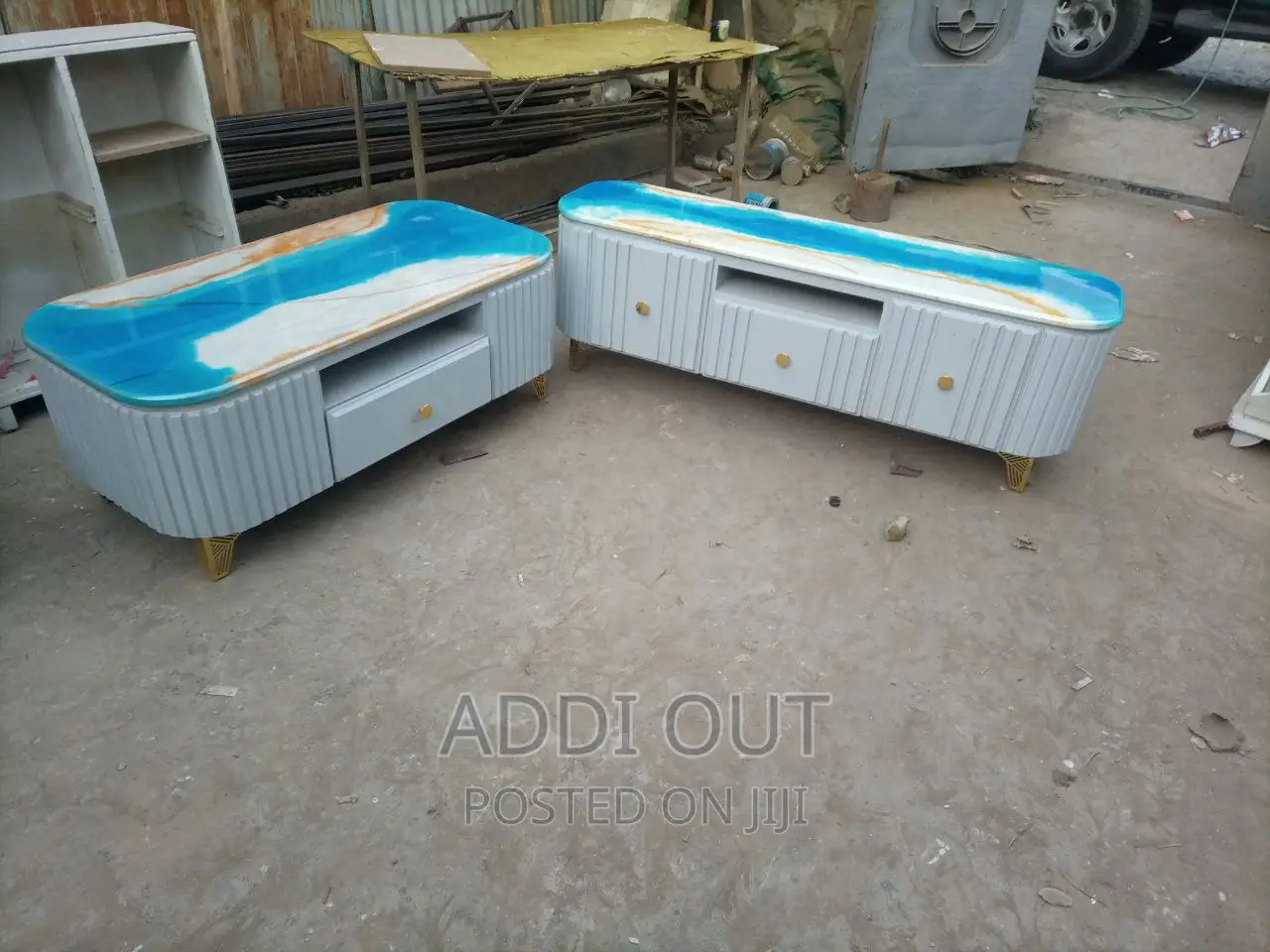 Epoxy Table and Tv Stand