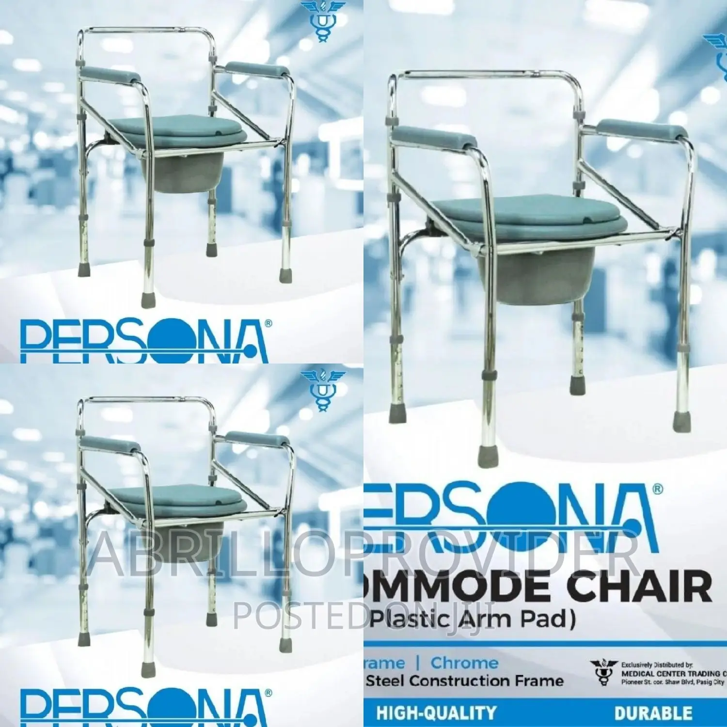 3-in-1 Commode Chair=Shower Chair=Commode Chair-Elderly Seat