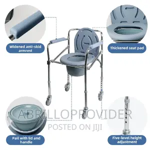Photo - Commode Chair With Wheels, Heavy Duty Steel Portable Toilets