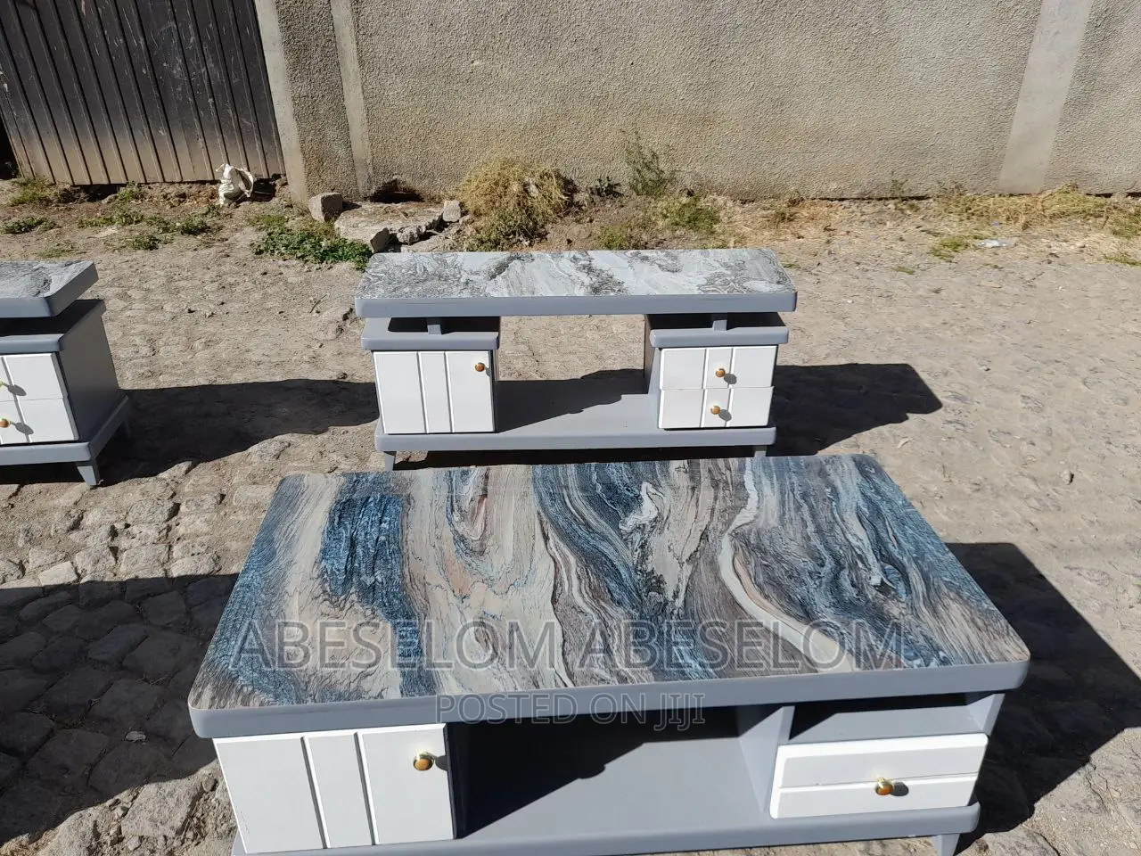 1,20 Cm ቲቪ እስታንድ እና ጠረጴዛ