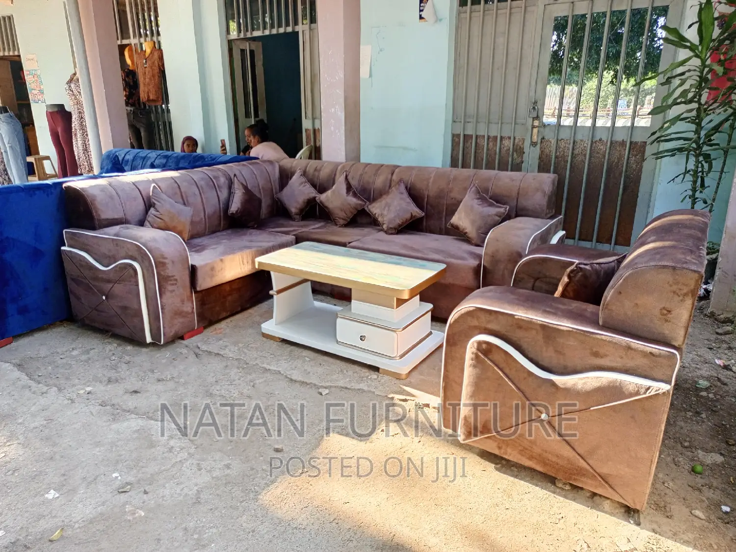 L - Shaped Corner Sofa Made of Wooden Mterial W Good Quality