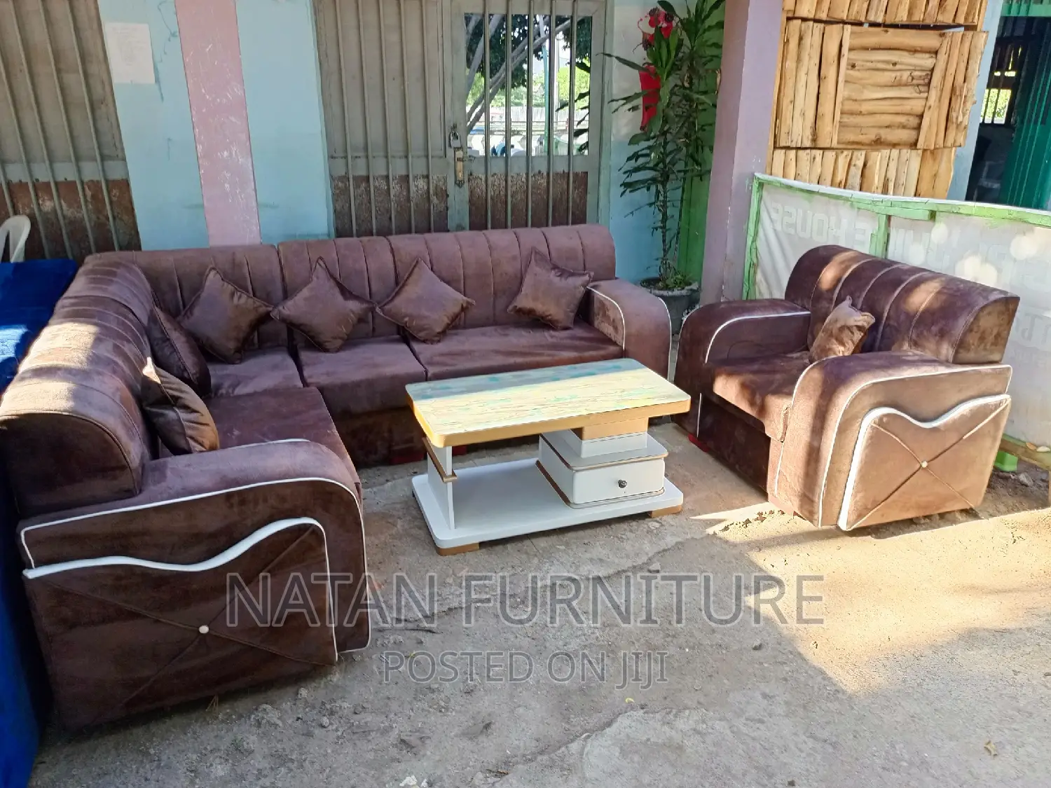 L - Shaped Corner Sofa Made of Wooden Mterial W Good Quality