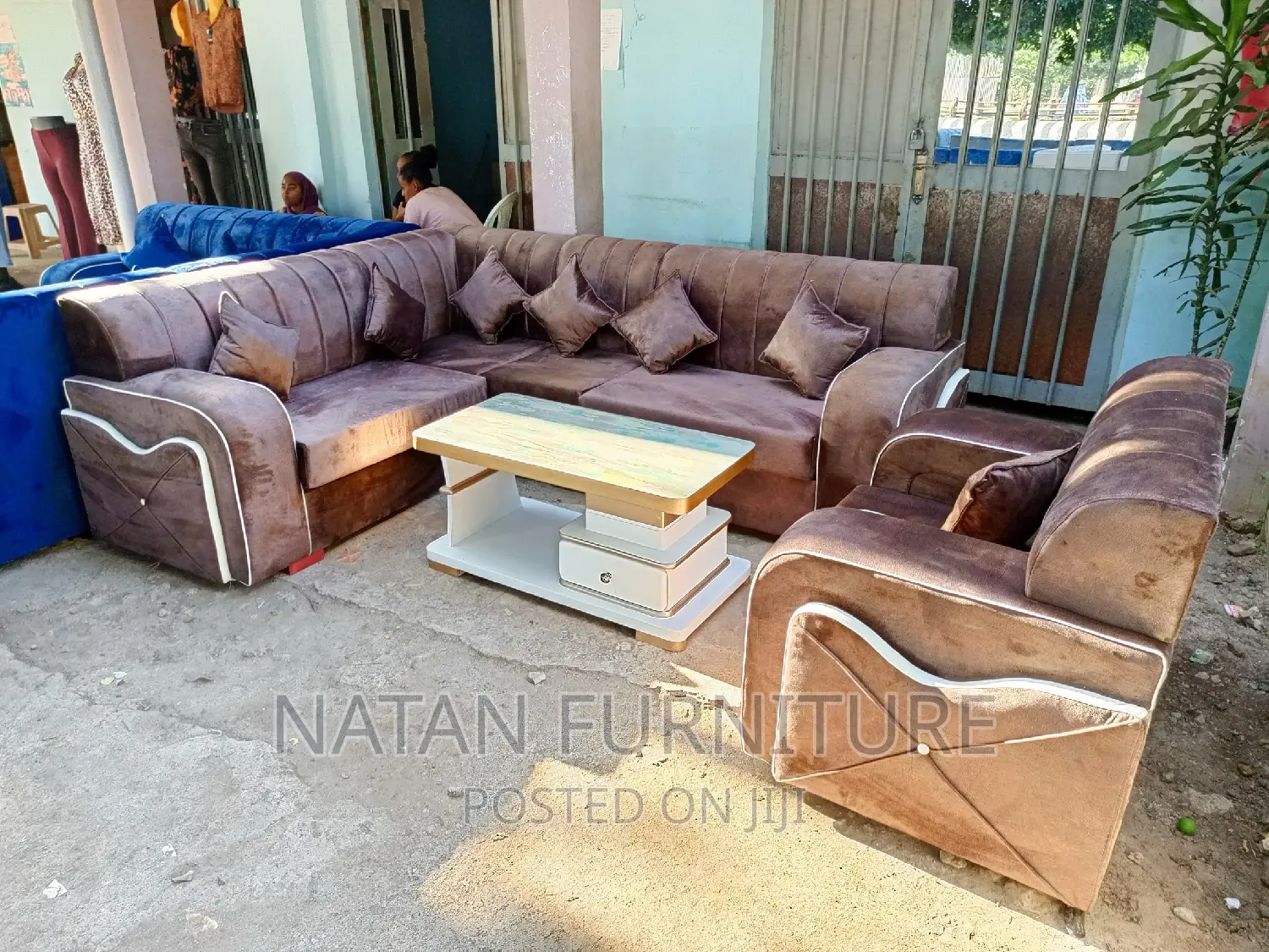 L - Shaped Corner Sofa Made of Wooden Mterial W Good Quality