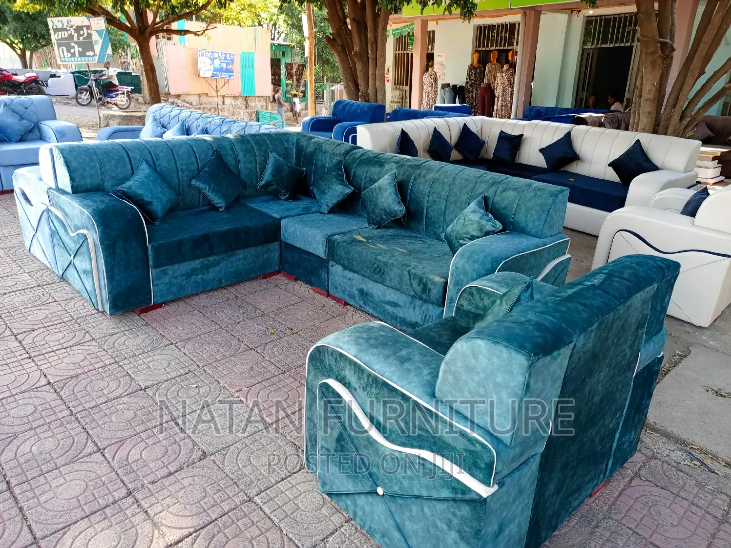 L - Shaped Corner Sofa Made of Wooden Mterial W Good Quality