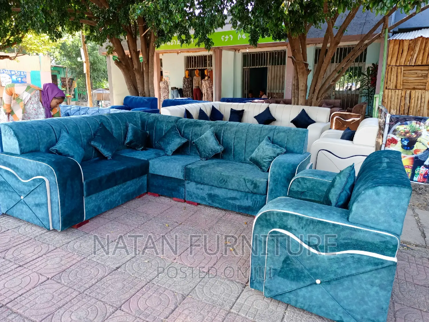 L - Shaped Corner Sofa Made of Wooden Mterial W Good Quality