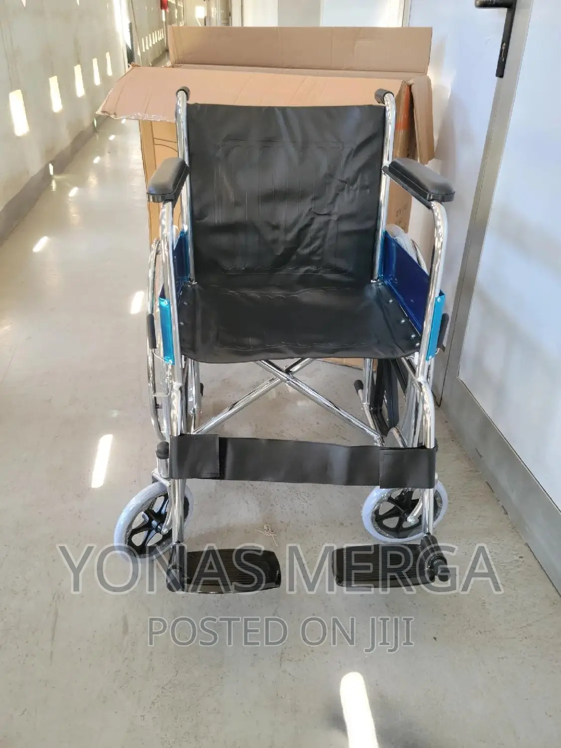 IB Care Folding Wheelchair With Spoke Wheels SS Finish 601