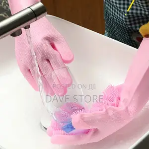 2pc Magic Silicone Dish Washing Gloves