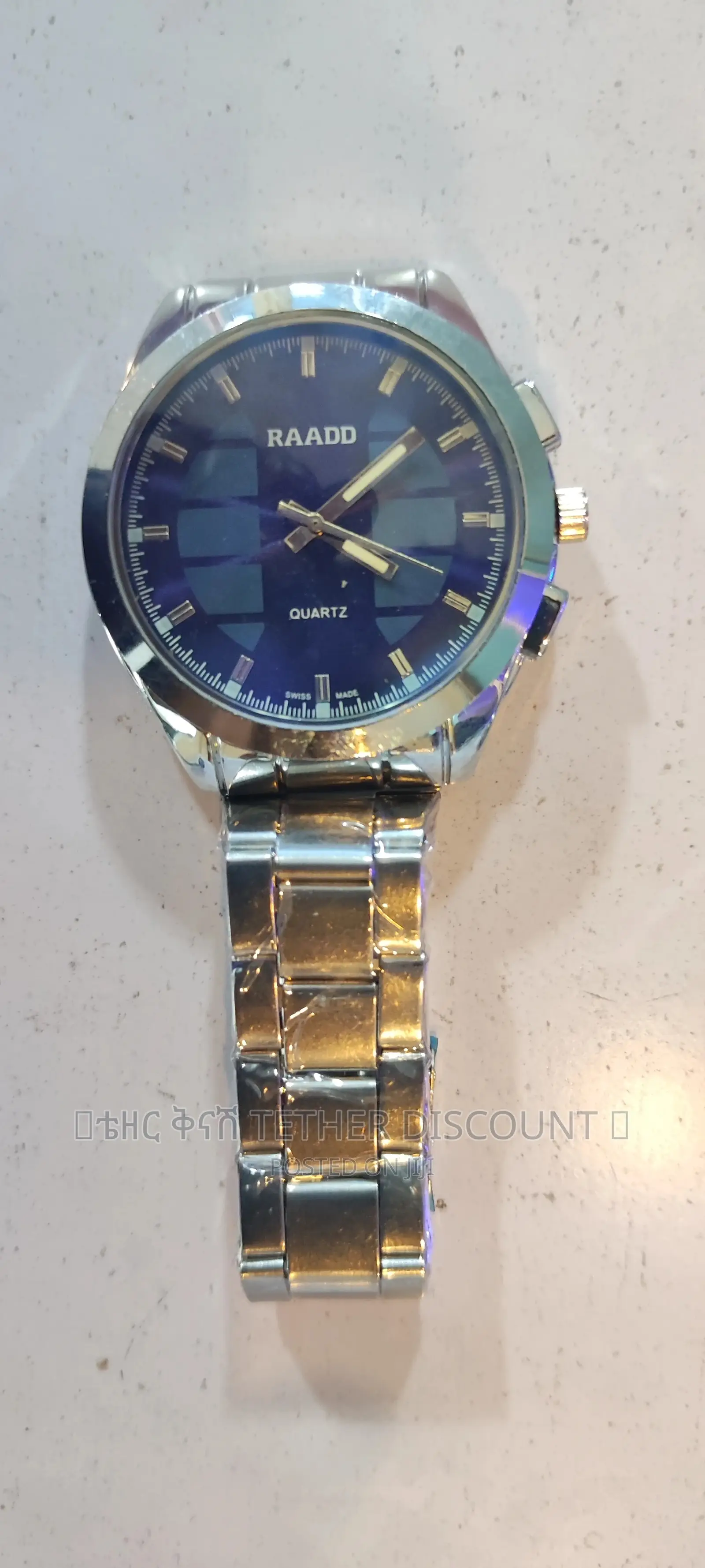 Quartz Watch Silver Bracelet Stainless Steel 4pic የእጅ ሰዓት