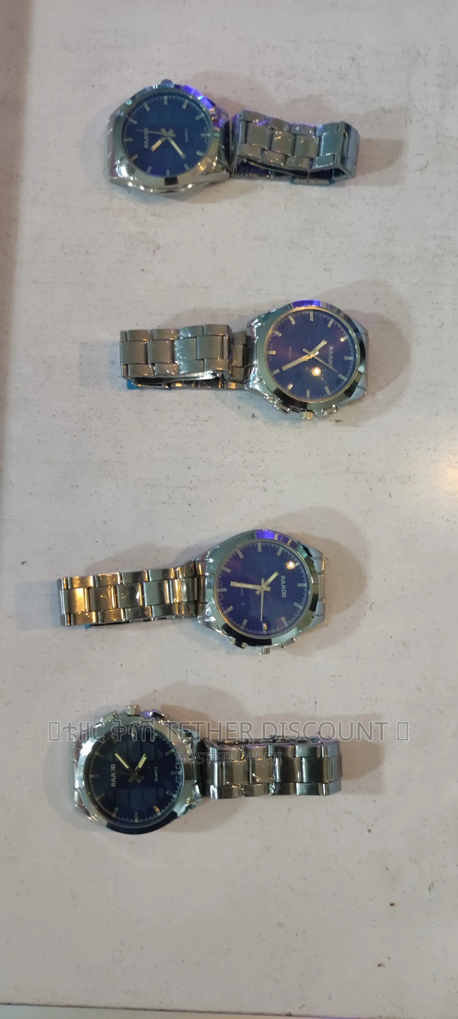 Quartz Watch Silver Bracelet Stainless Steel 4pic የእጅ ሰዓት