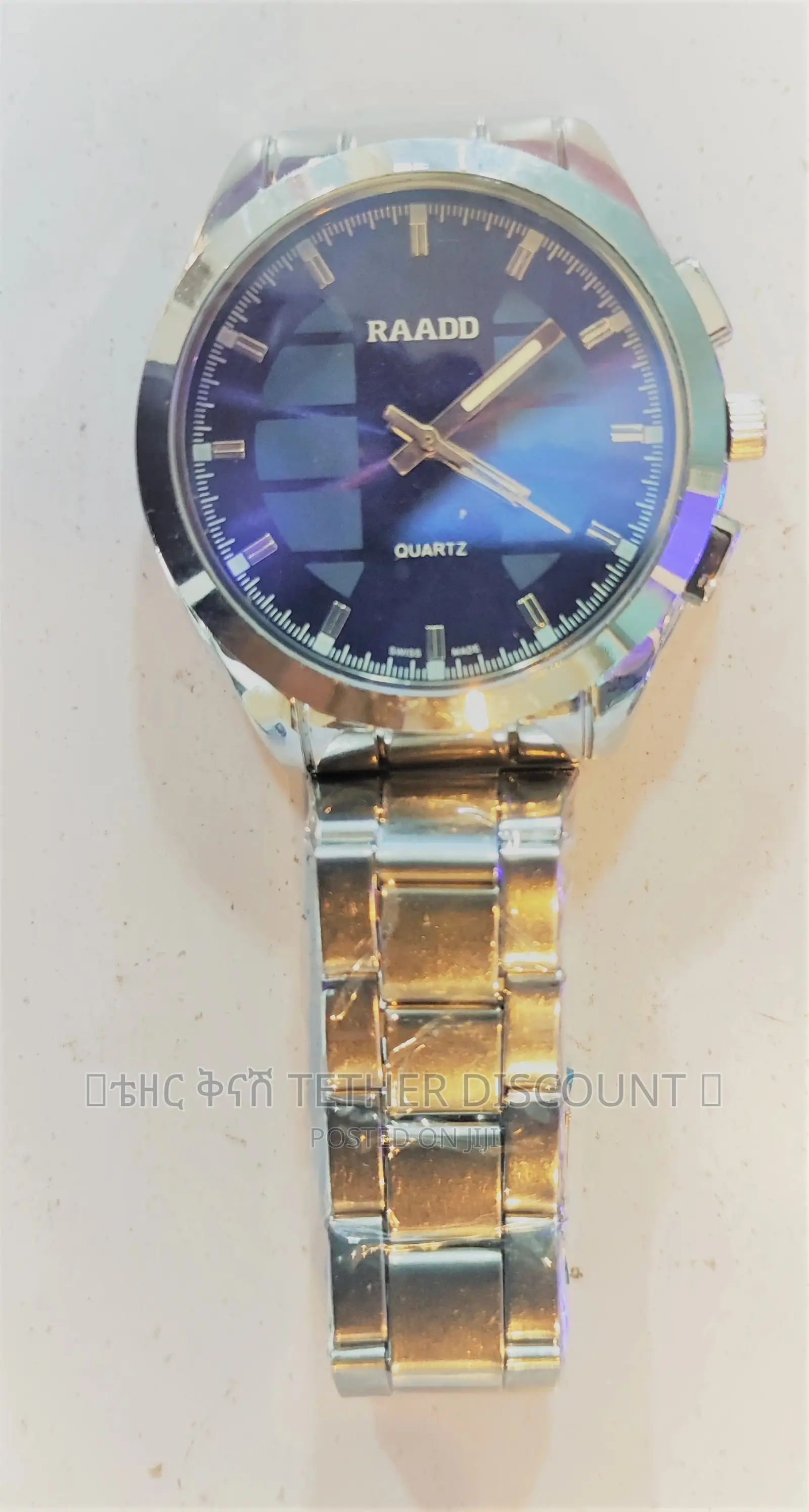 Quartz Watch Silver Bracelet Stainless Steel 4pic የእጅ ሰዓት