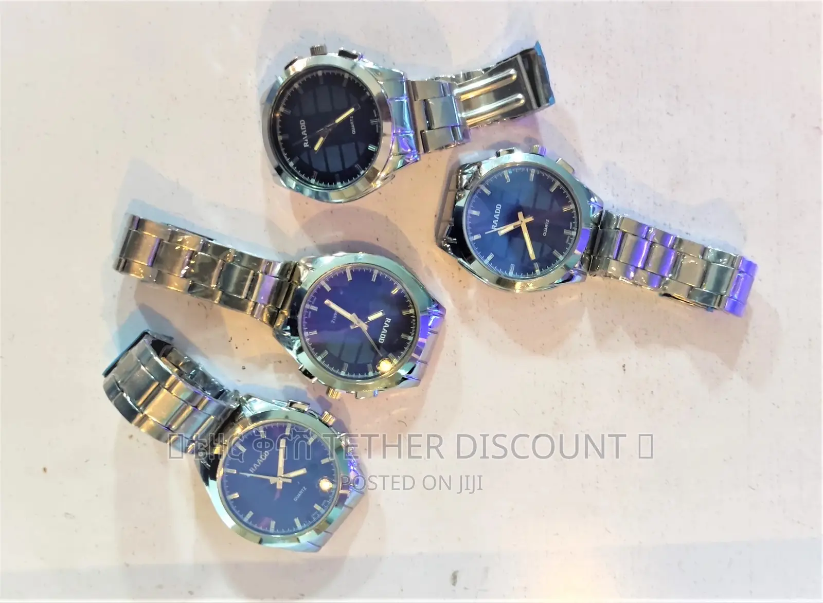 Quartz Watch Silver Bracelet Stainless Steel 4pic የእጅ ሰዓት