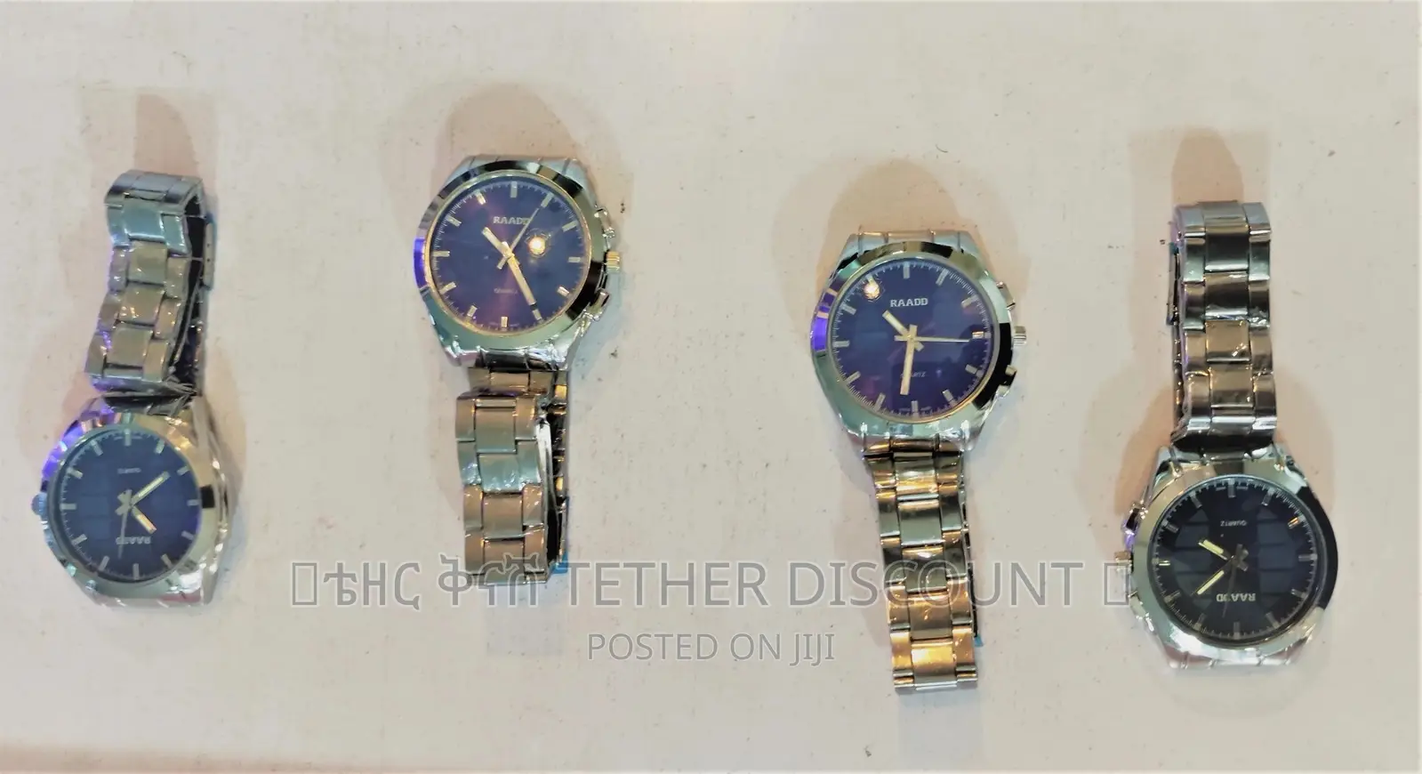 Quartz Watch Silver Bracelet Stainless Steel 4pic የእጅ ሰዓት