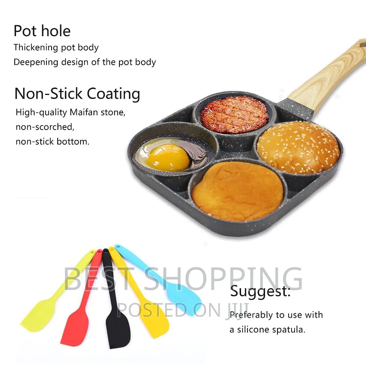 4 in 1 Mini Marble Pan አራት በአንድ የማርብል መጥበሻ