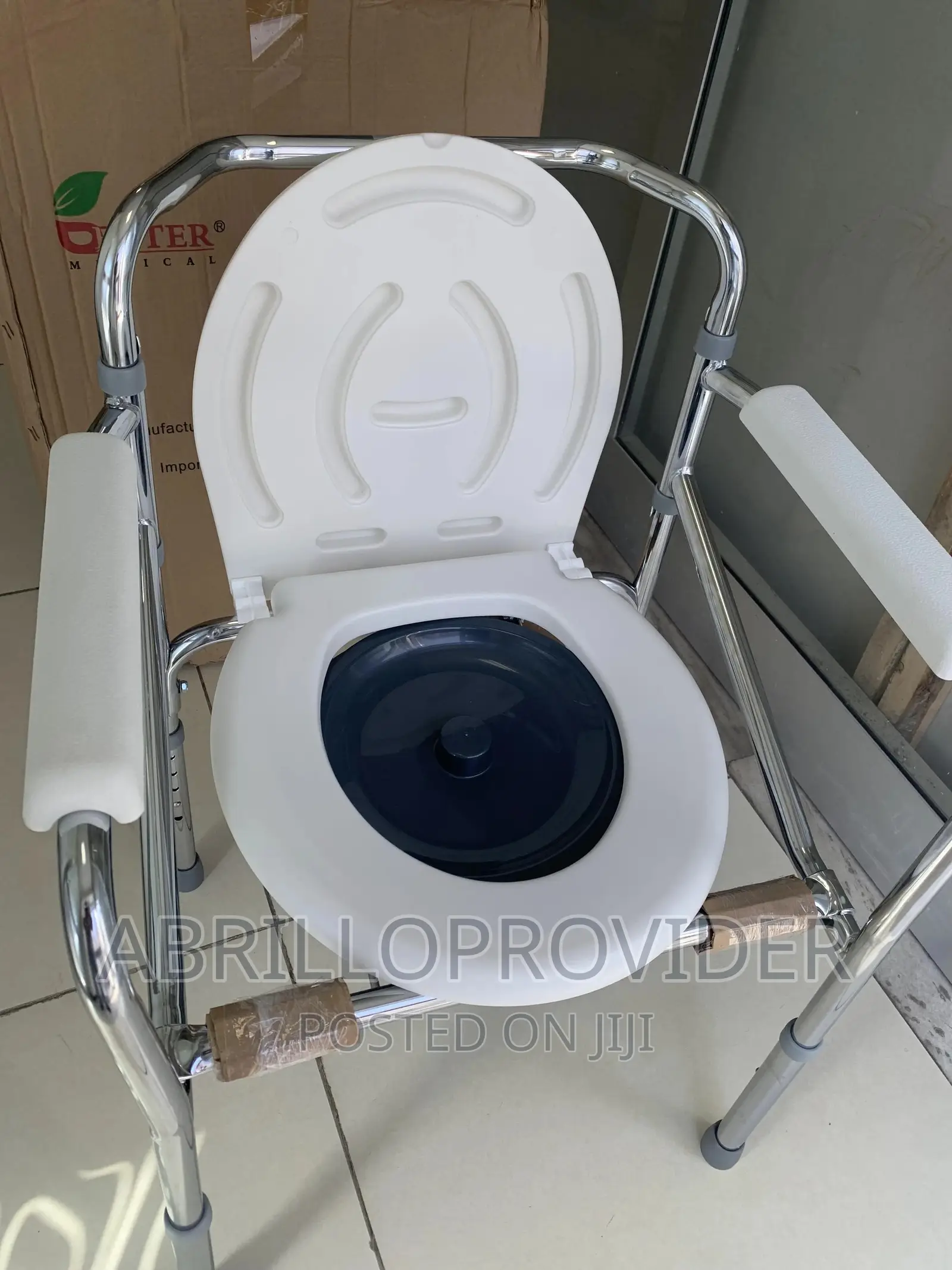 Foldable Height Adjustable Commode Chair=Elderly Seat Chair_