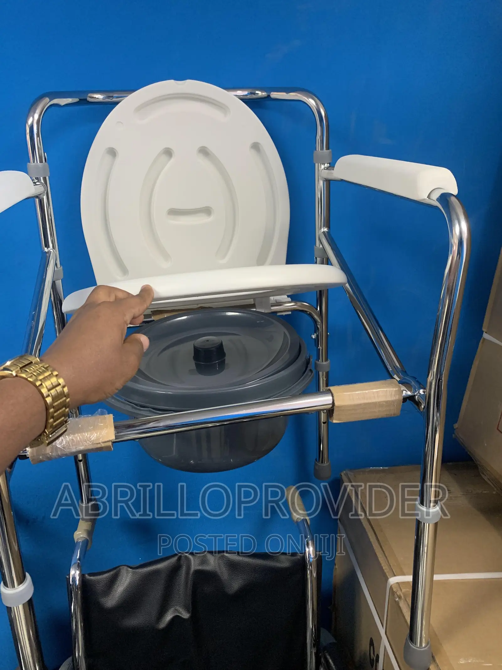 Commode Bucket 5 Height Adjustable Toilet Stool for Elderly