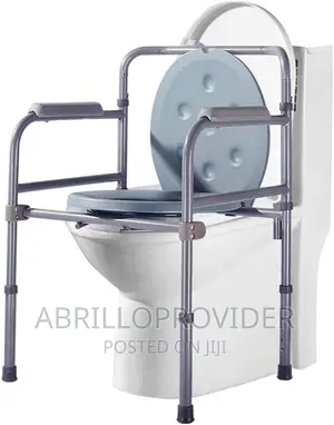 Photo - Multi-Functional Chair Toilet Chair Folding Commode Chair,