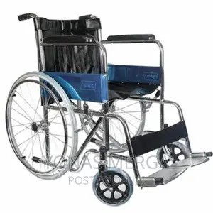 Photo - Fold Transporter Wheelchair With Steel Frame Double Crossbar