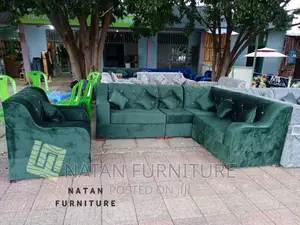 Photo - Sofa L Shape Made of Wooden Material and Withe High Quality