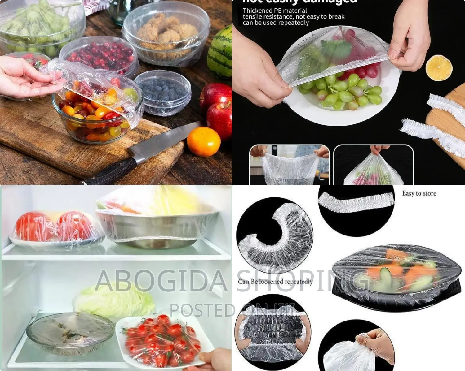 100 Pieces Disposable Food Cover, Plastic Wrap, Stretch