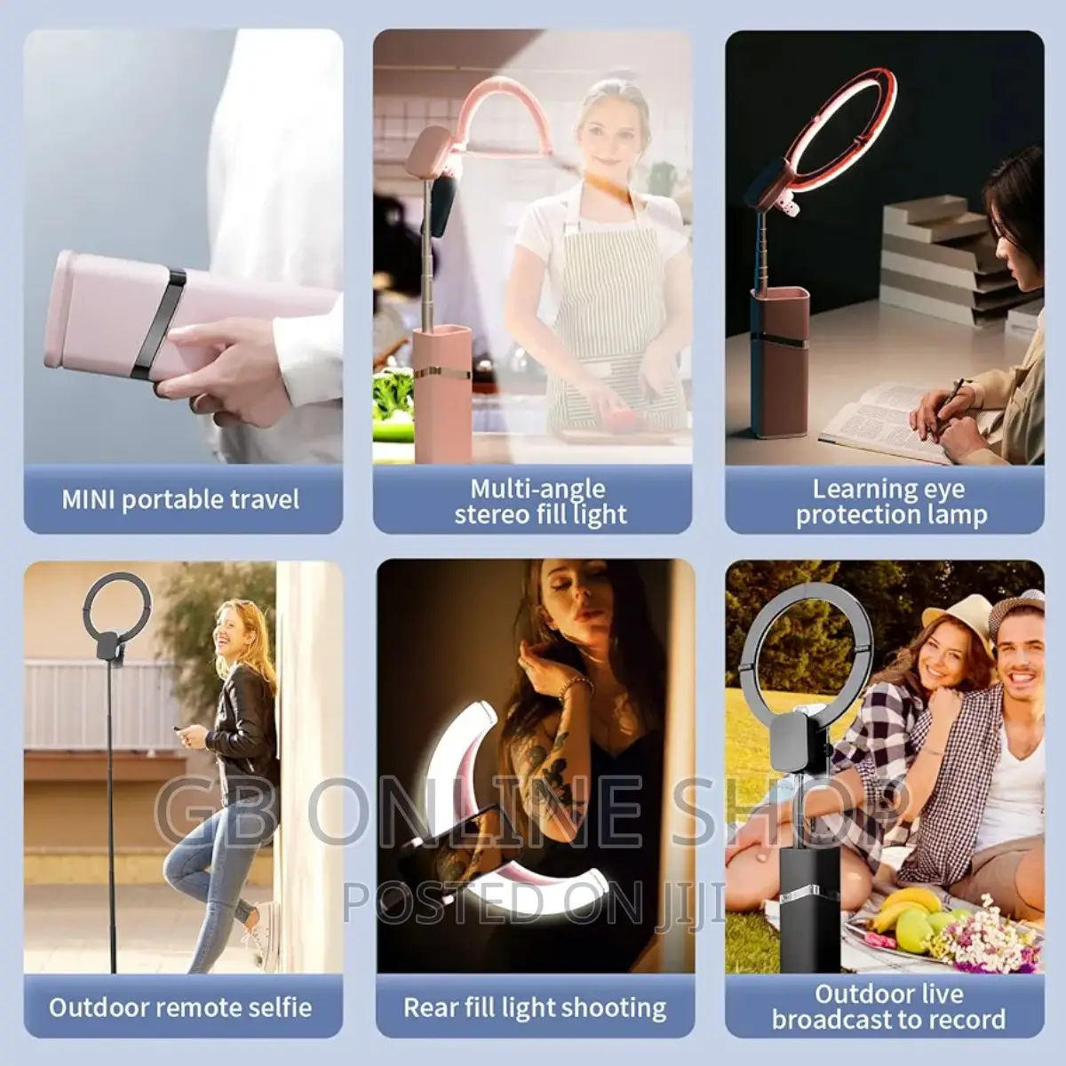 JOCOSA All-in-One Retractable Selfie Ring Light With Stand