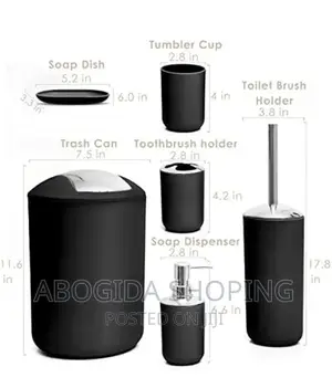 PCS Bath Room Set የሳሙና ማስቀመጫ የሽንት ቤት ማፅጃ ብሩሽ ከነማስቀመጫው