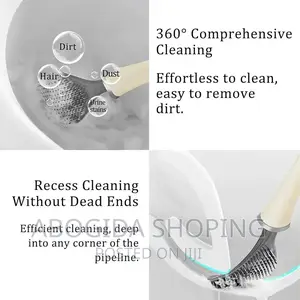 Wall-Mounted Toilet Cleaning Brush With Brush Holder