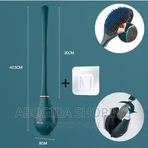Wall-Mounted Toilet Cleaning Brush With Brush Holder