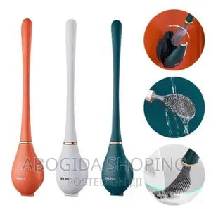 Wall-Mounted Toilet Cleaning Brush With Brush Holder