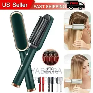 Photo - Heated Ceramic Hair Straightener Brush