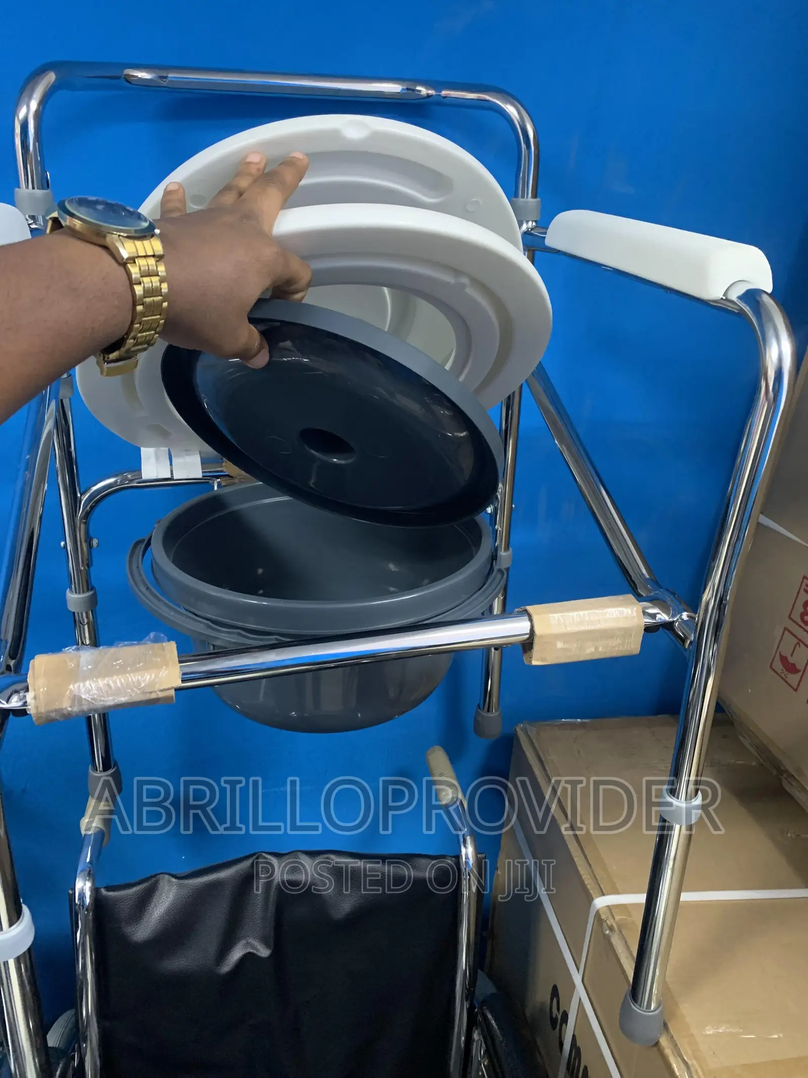 Bedside Commode Chair, Portable Toilet, 350 Pound Weight Cap