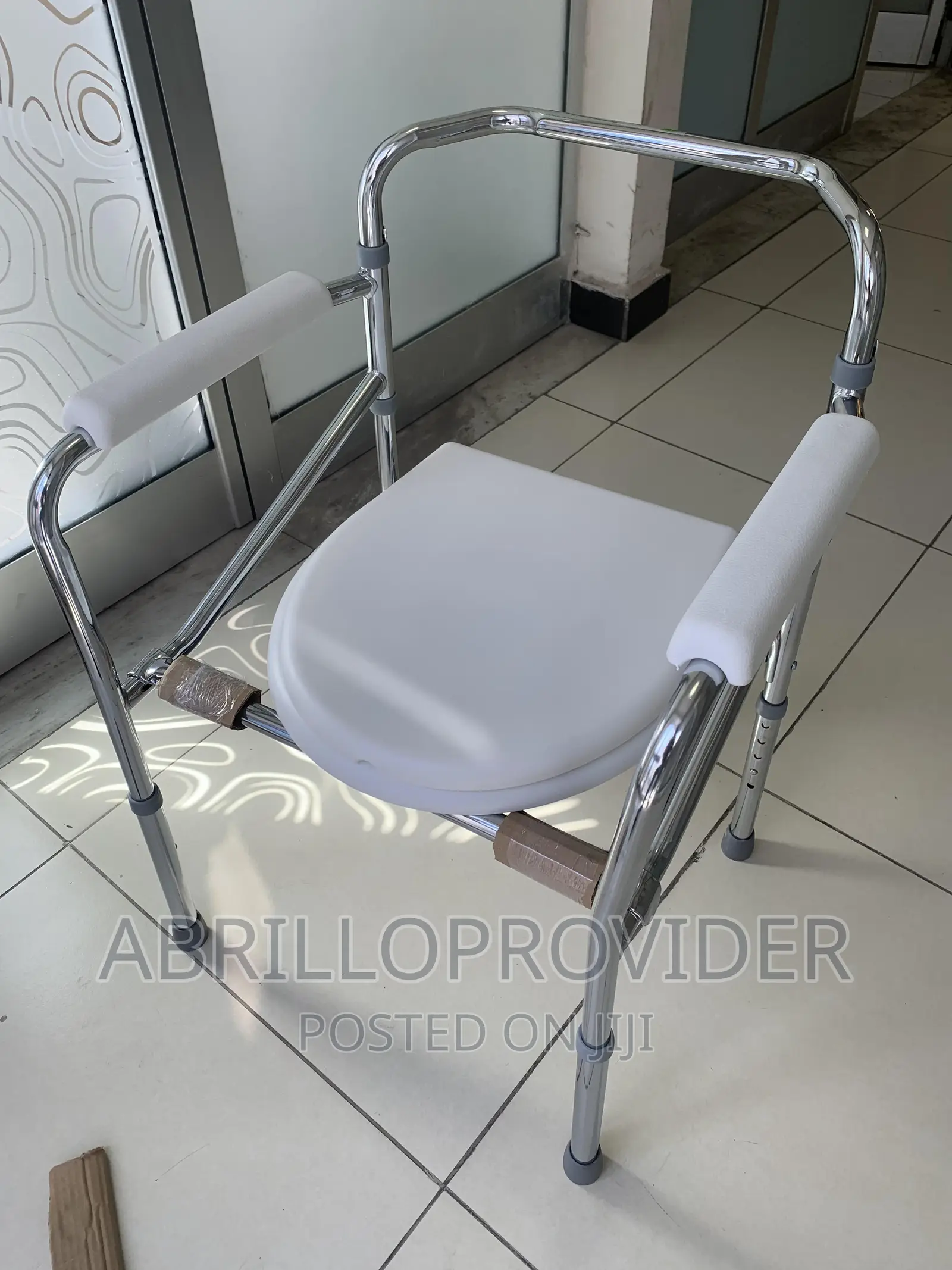 Portable Stainless Steel Toilet Chair, Folding Bedside Commo