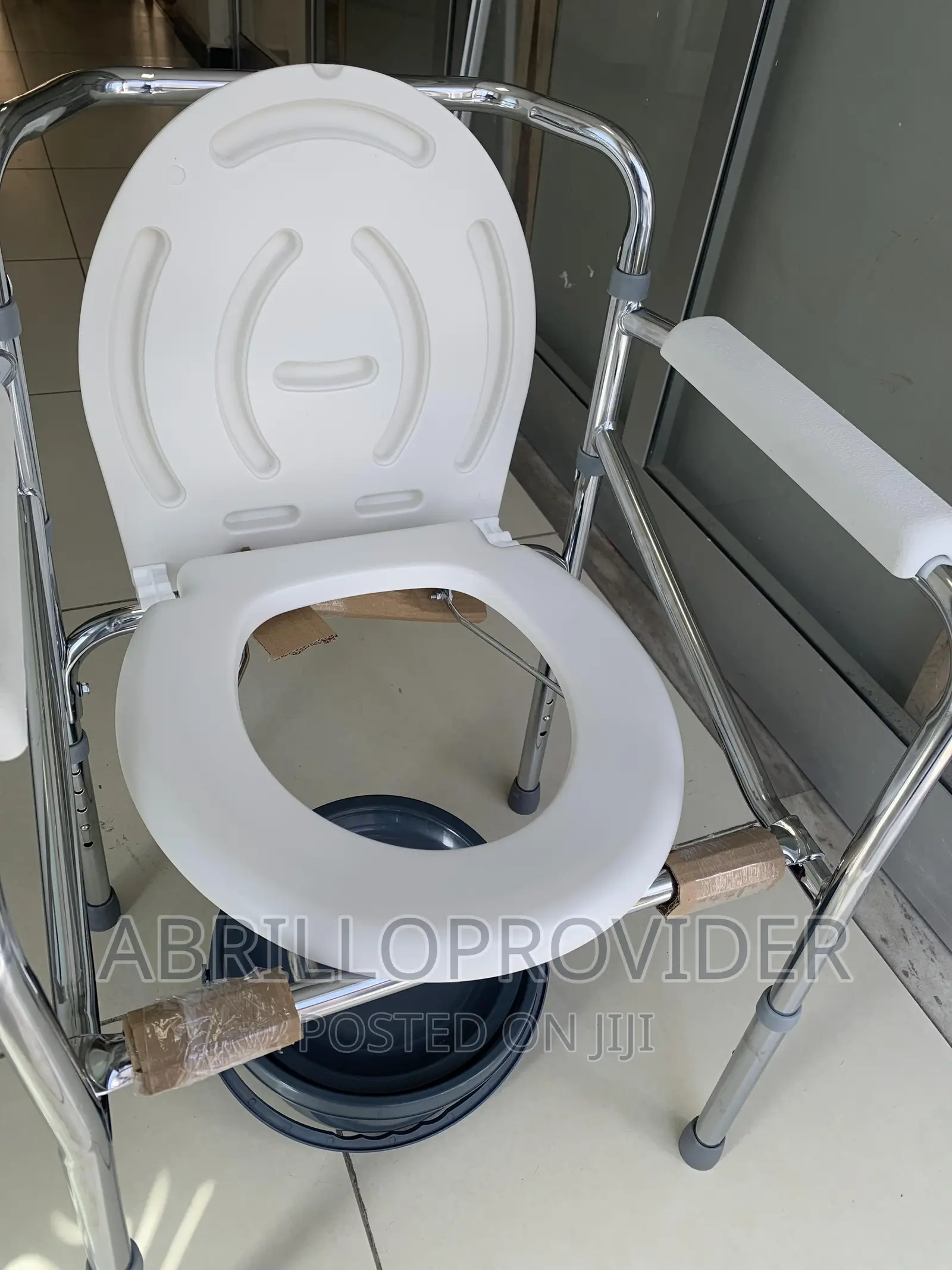 Commode Toilet Chair, Heavy Duty Steel Medical Folding