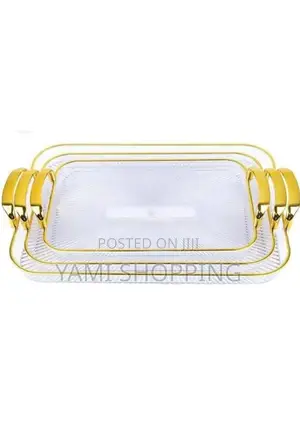 Serving Try With Golden Handle