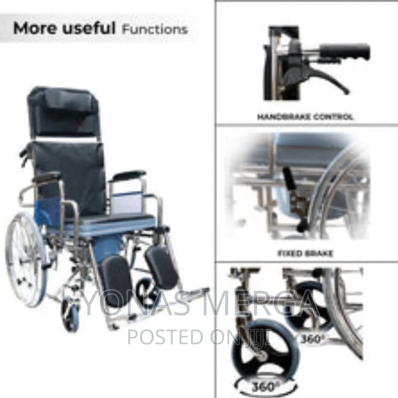 EASYCARE Portable Wheelchair With Backrest /90_180° Sleep