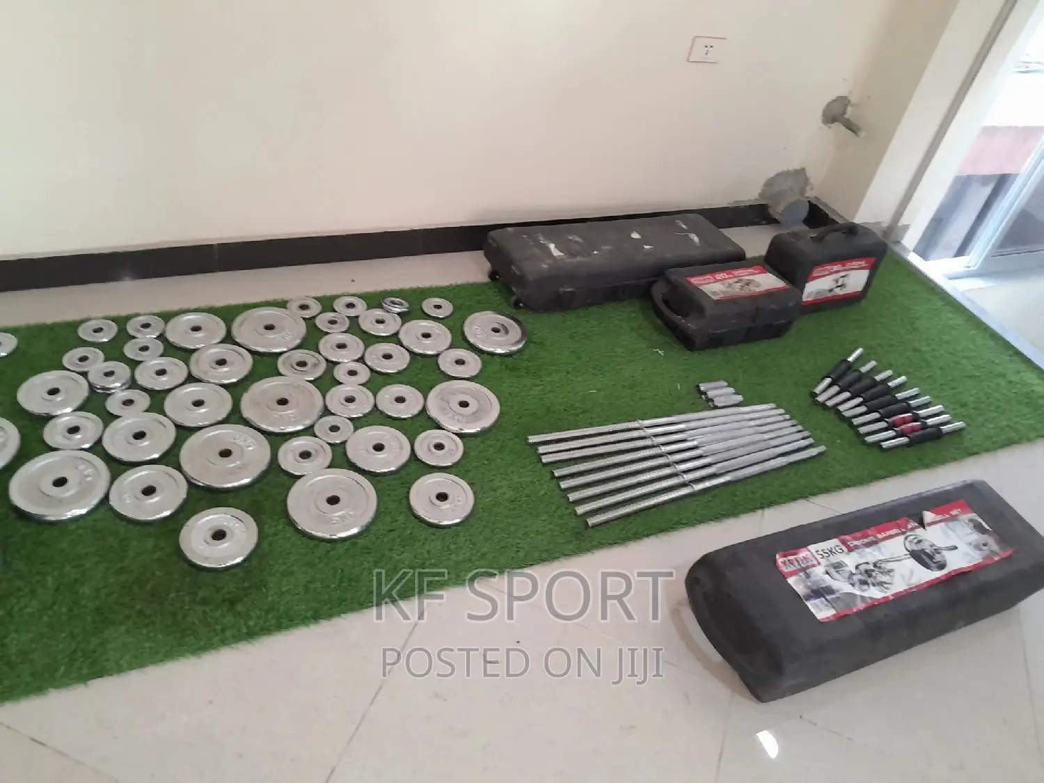 55 Kg ዳምቤላን ባርቤል