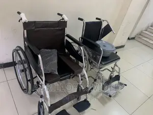 KME Foldable Commode Wheelchair, Flip-Up Armrest Wheelchair
