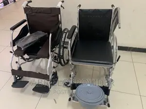 KME Foldable Commode Wheelchair, Flip-Up Armrest Wheelchair