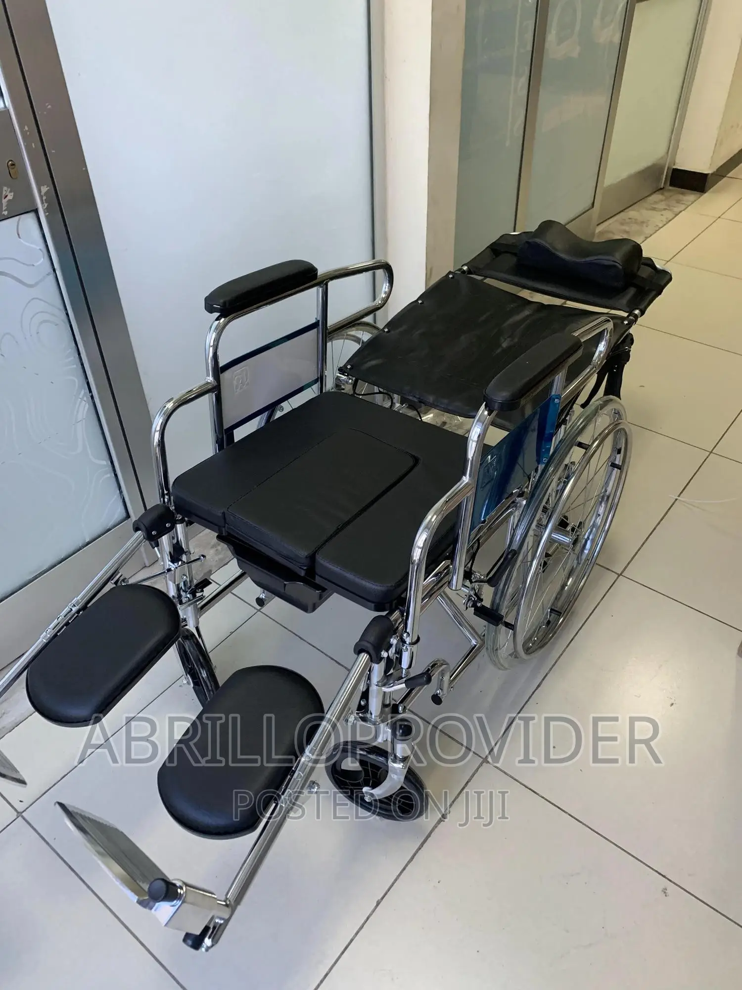 Commode Wheelchair MHL-1006, Reclining Manual Wheelchair