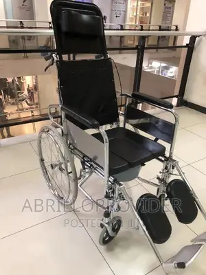 Reclining Foldable Commode Wheelchair-bed Type Transforming