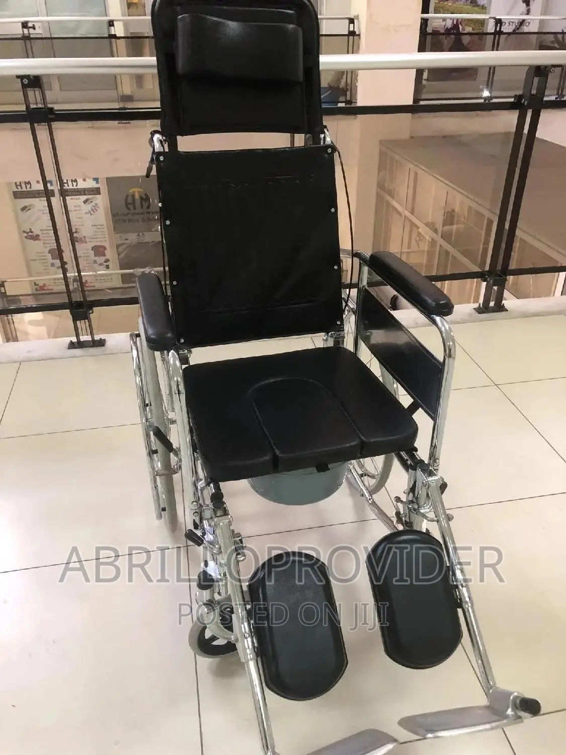 Reclining Foldable Commode Wheelchair-bed Type Transforming
