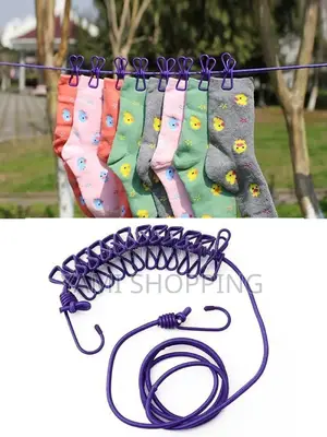Photo - Elastic Laundry Rope With 12 Clothespins
