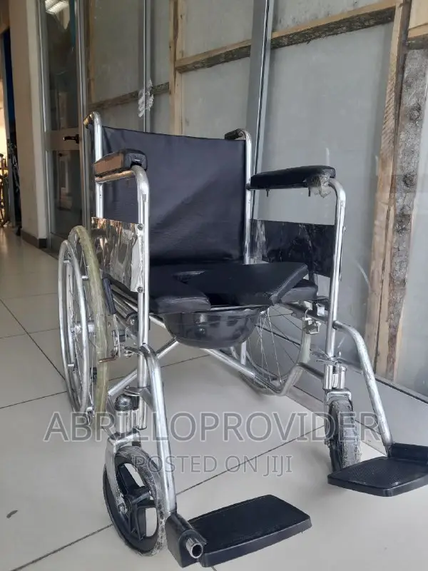 Mobile Shower Chair Toilet Commode Wheelchair With Handbrake