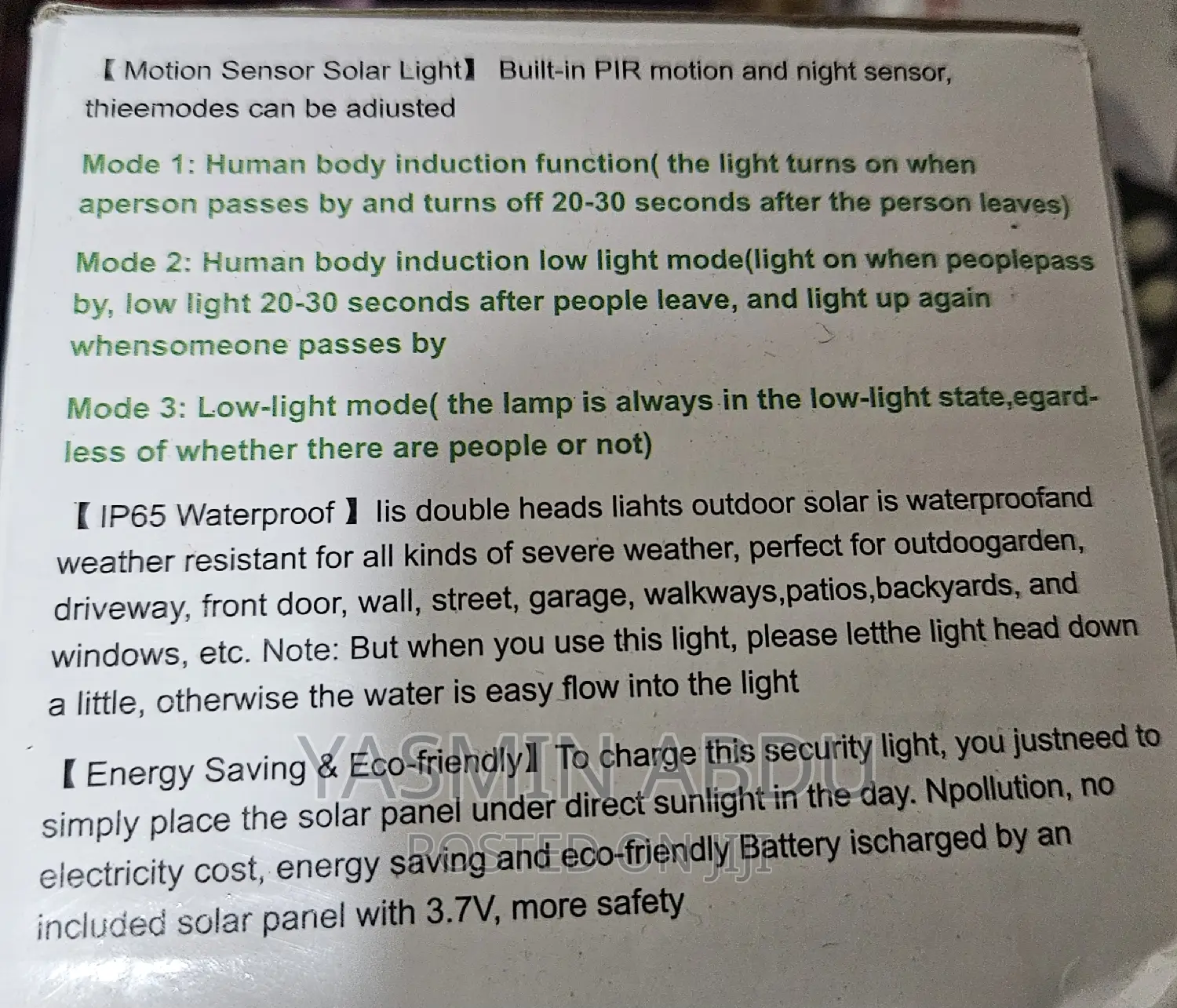 Solar Sensor Light